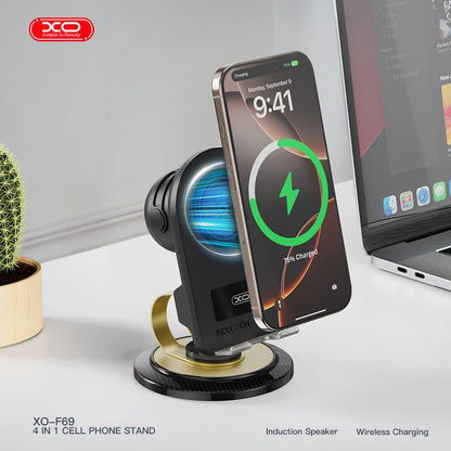 Orin21: XO 4 in 1 supporto telefono con altoparlante e carica wireless